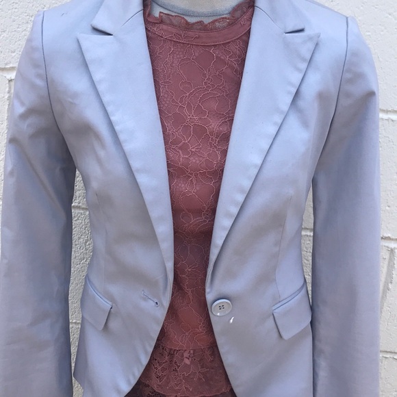 EXPRESS | one button gray women work career blazer - Picture 7 of 8